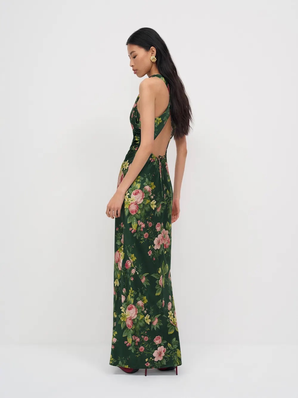 Reformation Anaiis Silk Maxi Dress in Belvedere NWT 4 - Picture 3 of 6